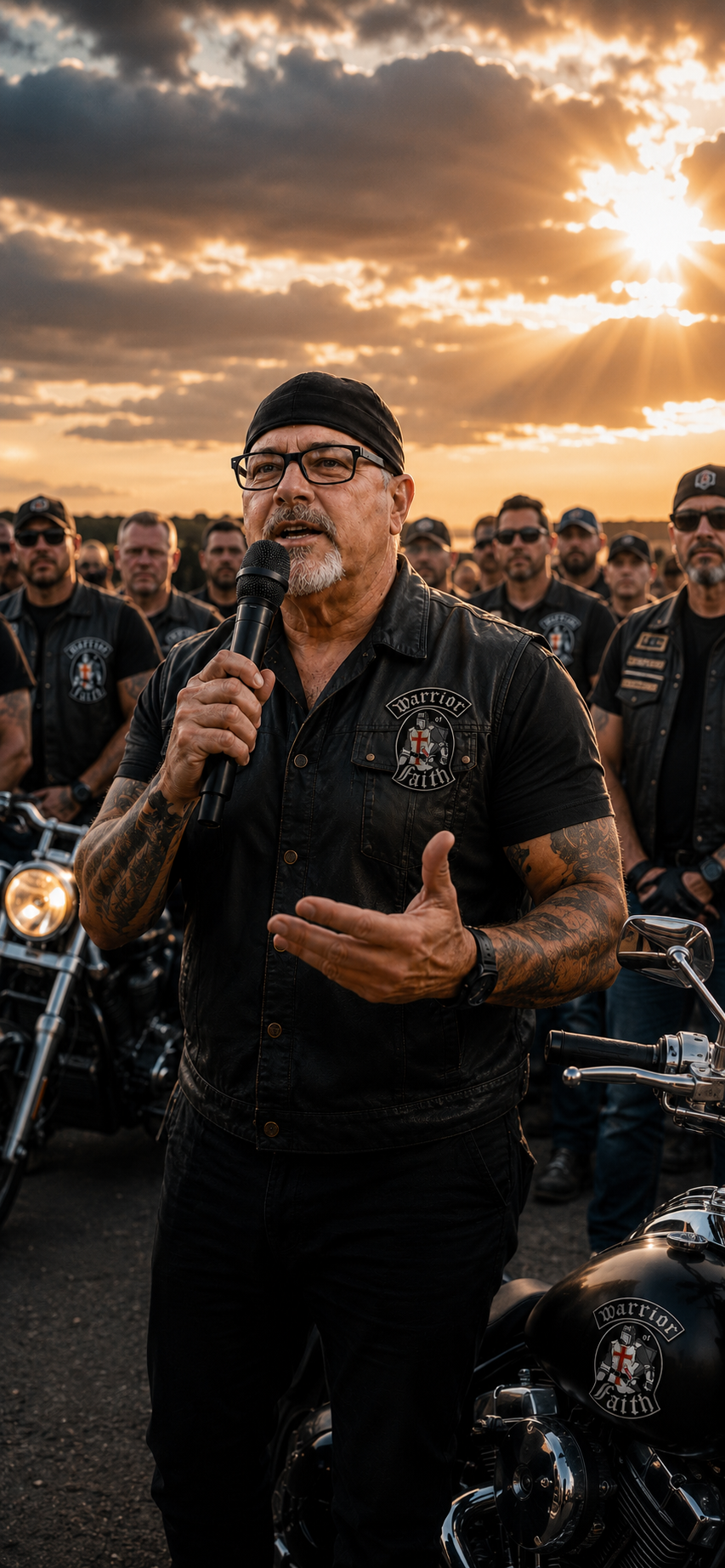 Man speaking into a microphone