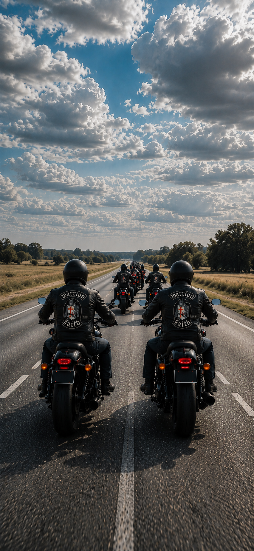 Riders on motorcycles