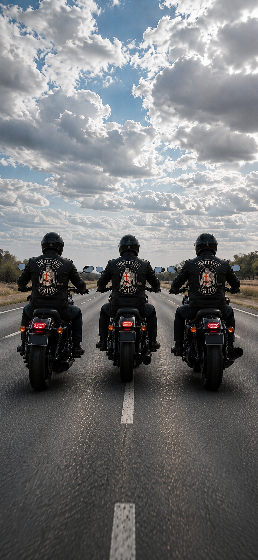 Riders on motorcycles